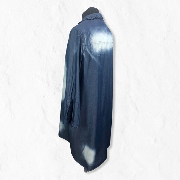 NWOT Denim Easel Distressed Button Up Shirt Dress - Picture 5 of 11